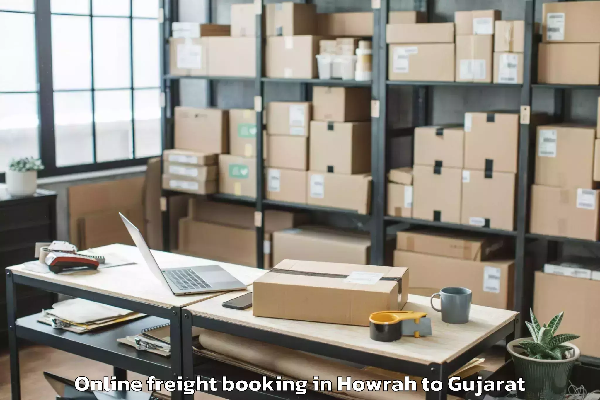 Professional Howrah to Gandevi Online Freight Booking